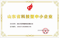 山东省科技型中小企业证书